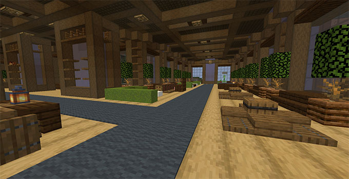 Screenshot of the inside hallway area of the lobby in TheraThrive MC