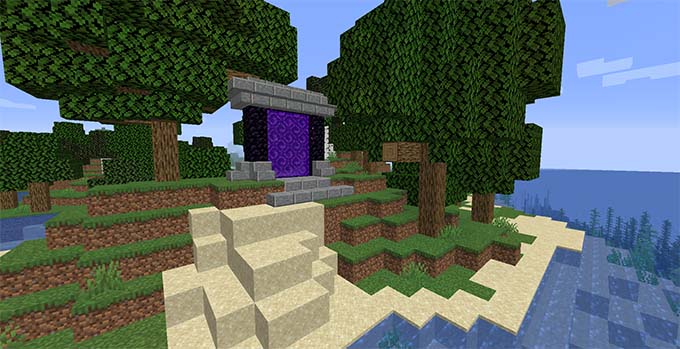 Screenshot of a portal on the TheraThrive Minecraft server